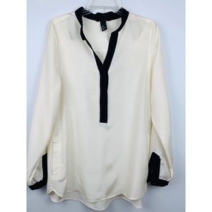 H&M Black and White Blouse Size 6